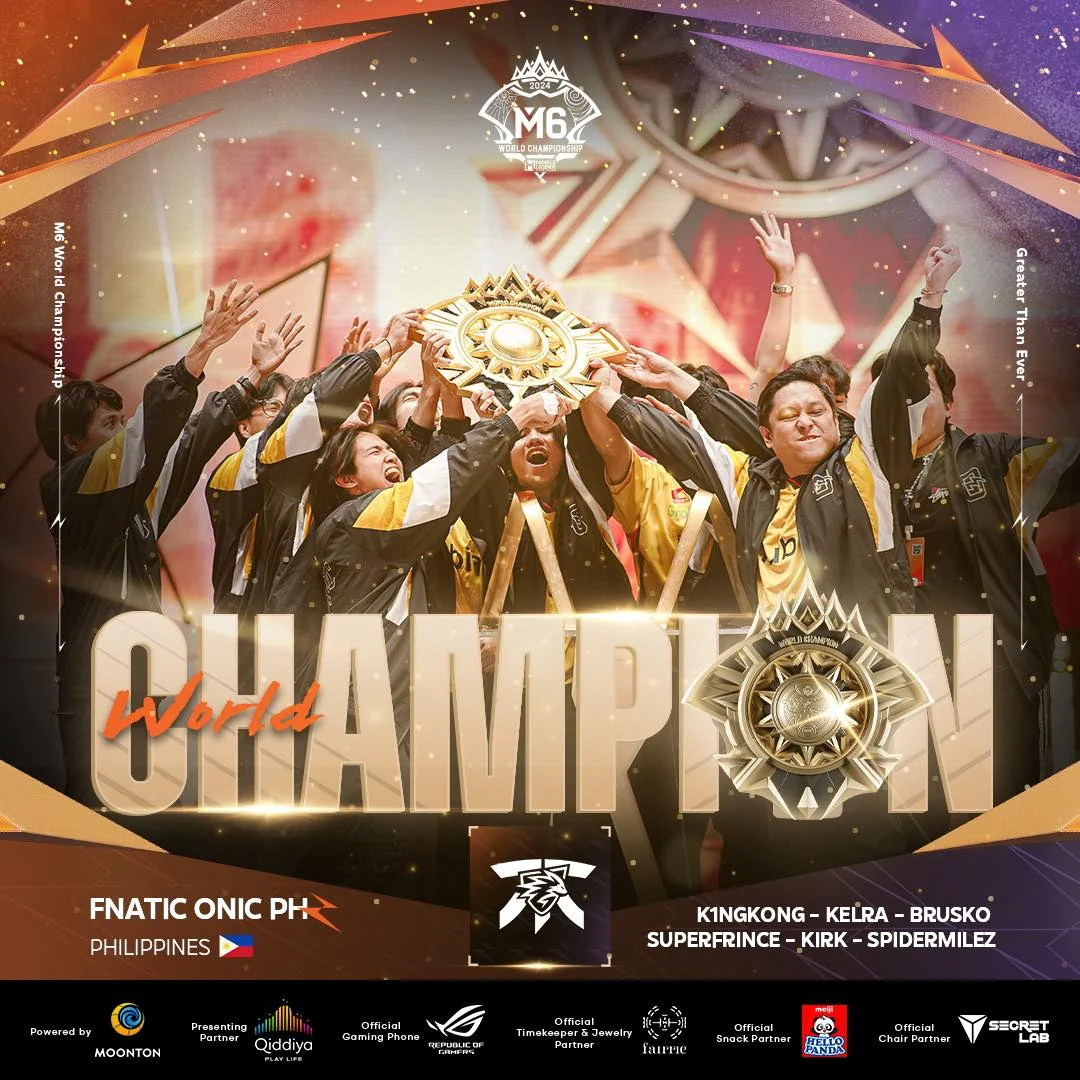 Fnatic Onic PH clinches the Philippines' fifth consecutive M Series at the M6 World Championship