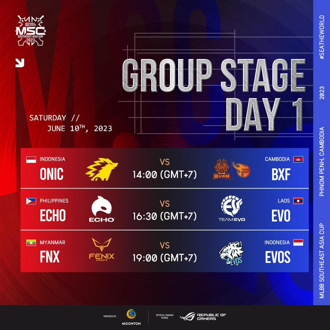 Mobile Legends: Bang Bang Southeast Asia Cup (MSC) 2023 begins 10 June