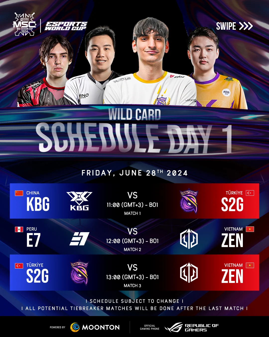 Mobile Legends: Bang Bang Mid Season Cup (MSC) 2024 official tournament schedule released!
